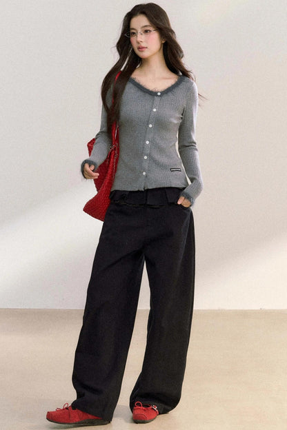 Skirt Curtain High-Waisted Loose Pants