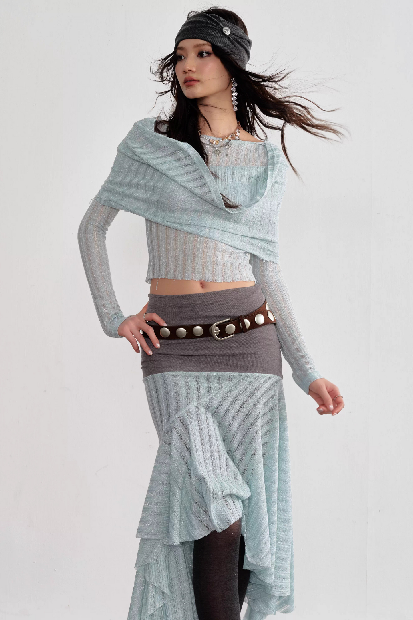 Romantic Sea Salt Top and Skirt Set-Up
