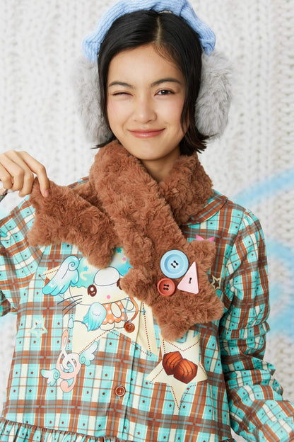 Y2K Plush Two-Tone Scarf