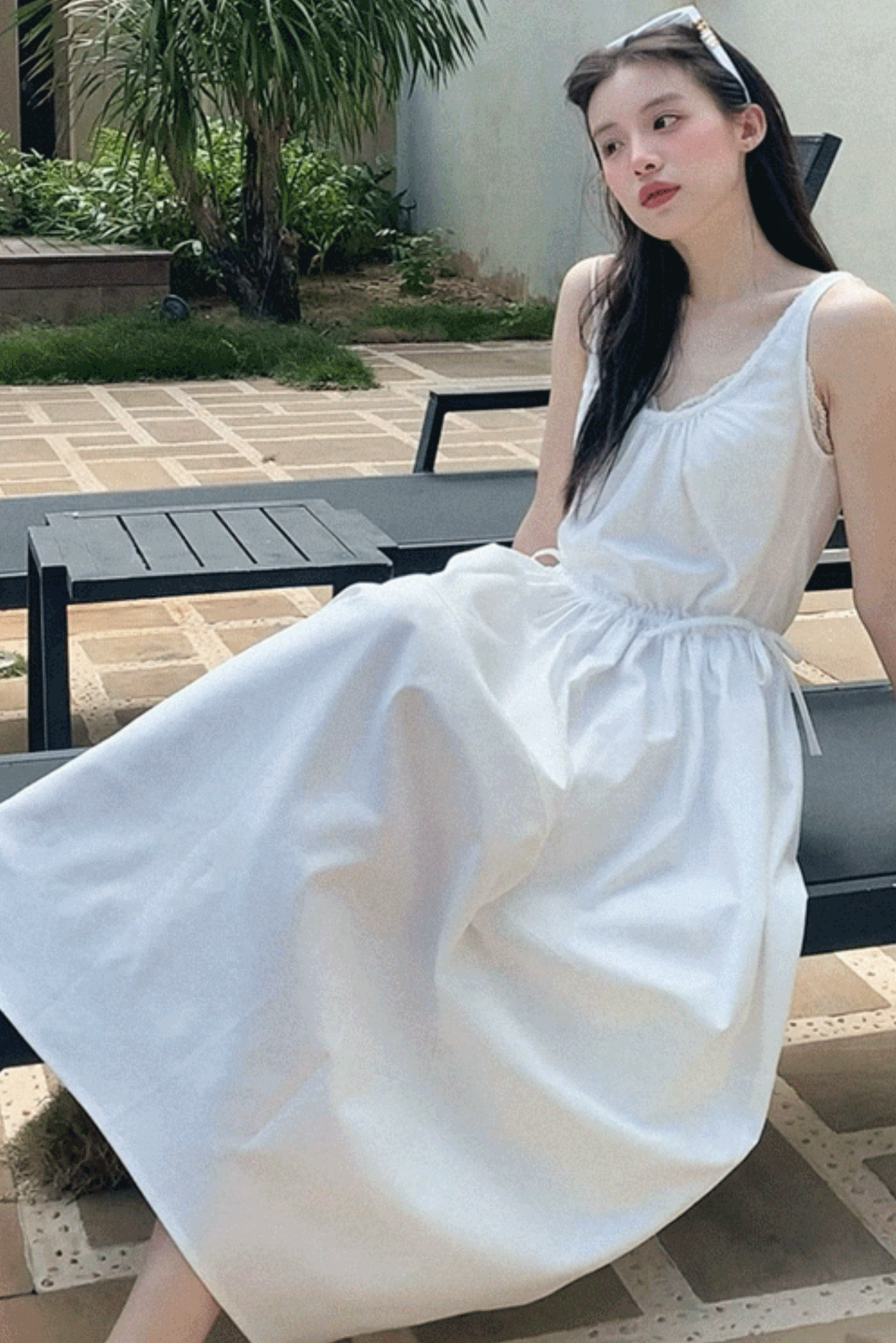 Sycamore Rose Fiber Balloon Skirt Dress