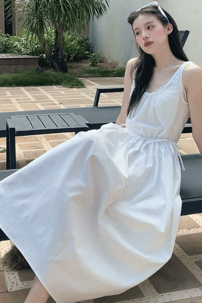 Sycamore Rose Fiber Balloon Skirt Dress