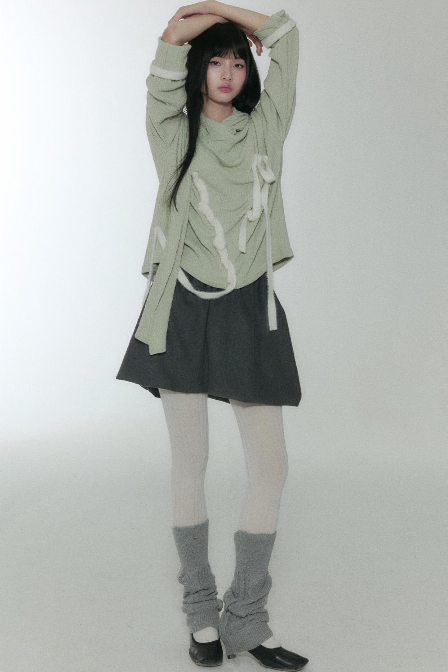 Green Velvet Stripe Sweater