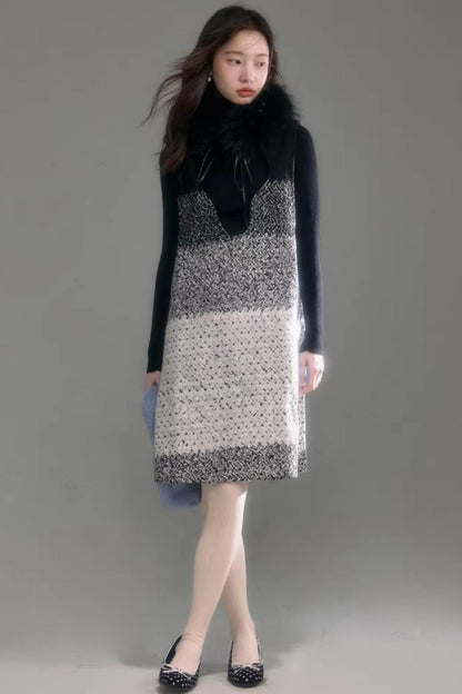 Layered Gradient Woolen Dress