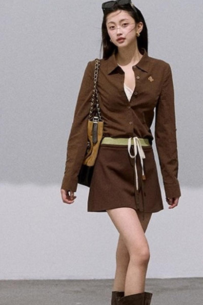 Textured Linen Cotton Long Sleeve Shirt