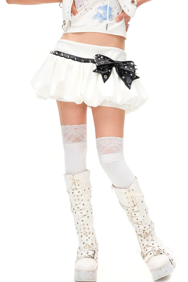Studded Bow Pumpkin Skirt