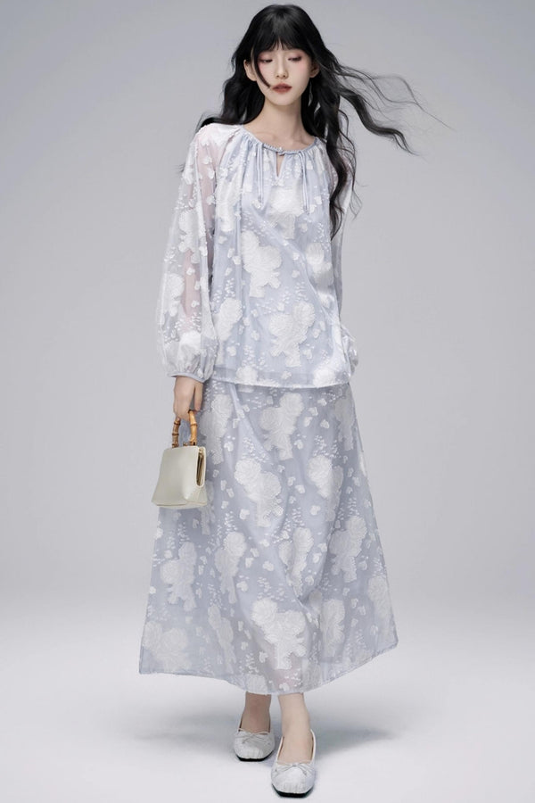 Autumn Jacquard Skirt Set