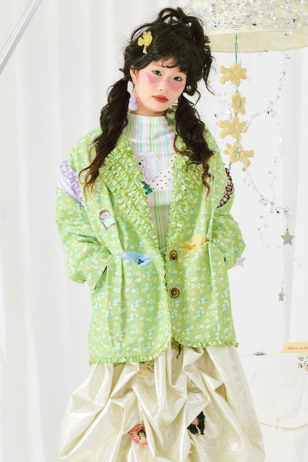 Colorful Plaid Lace Suit