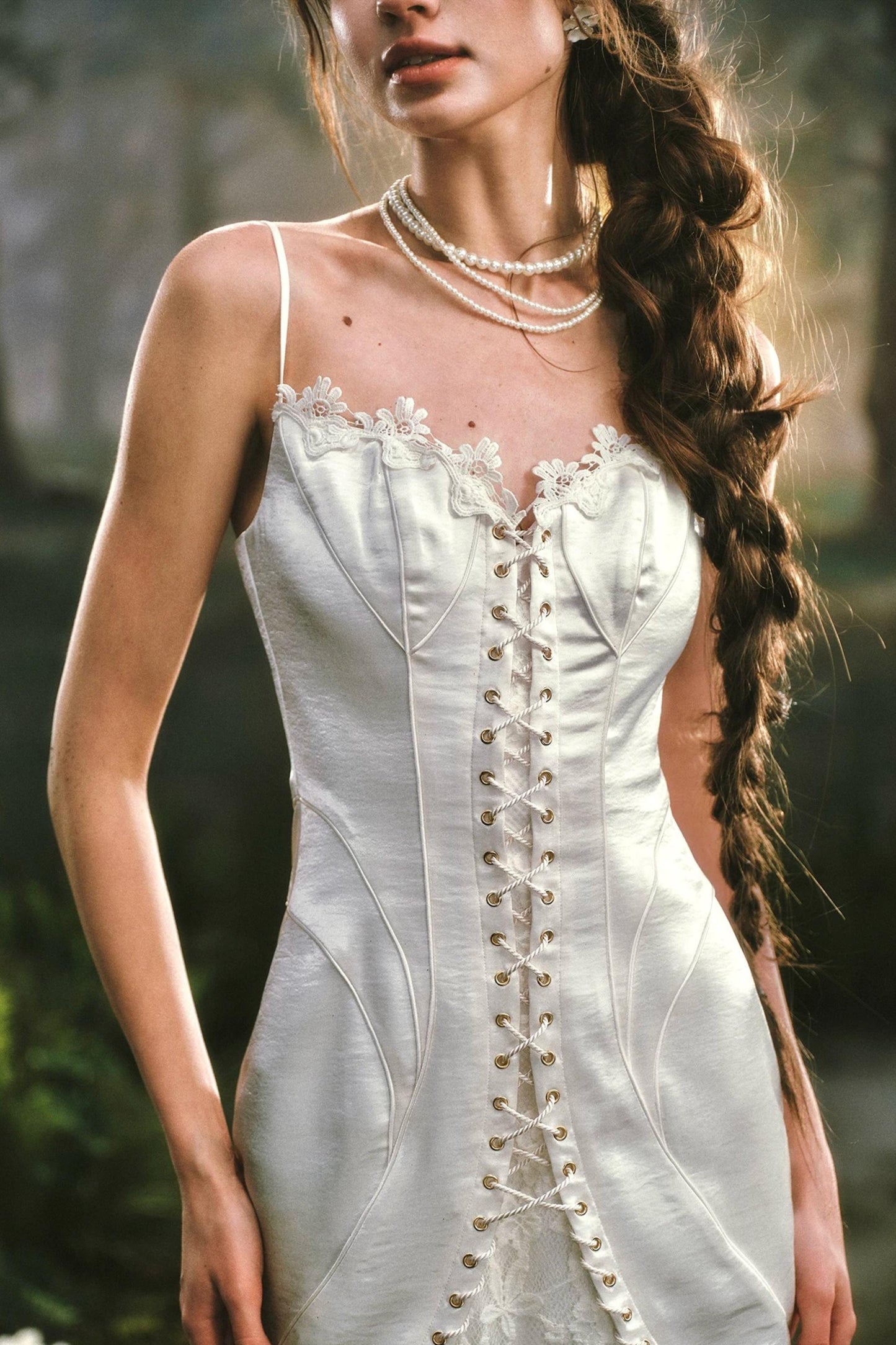 Pearlescent Sling Lace Dress