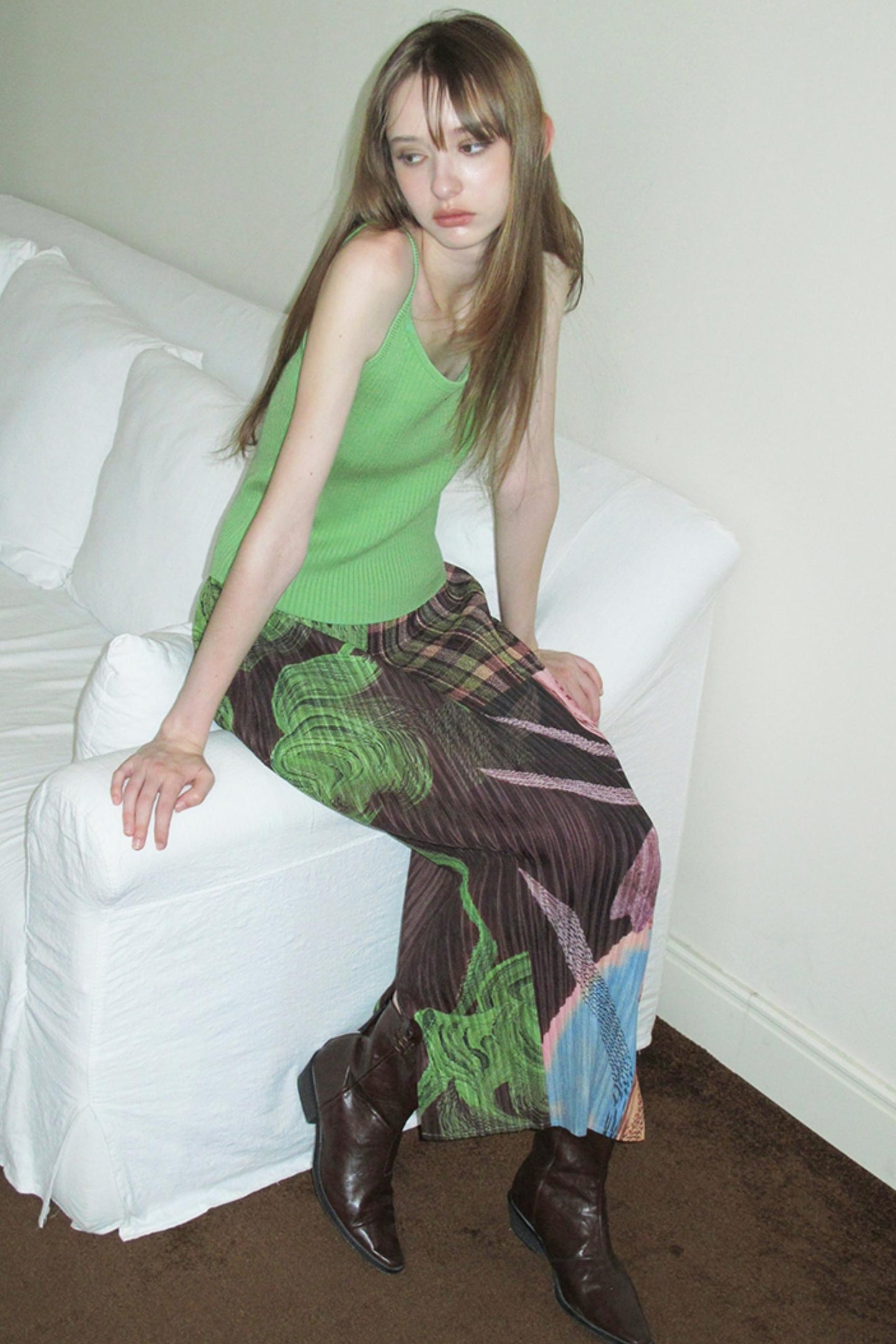 Pleated Retro Wave Skirt