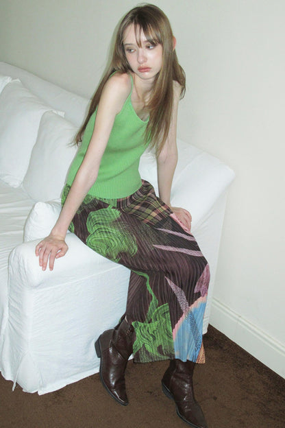 Pleated Retro Wave Skirt