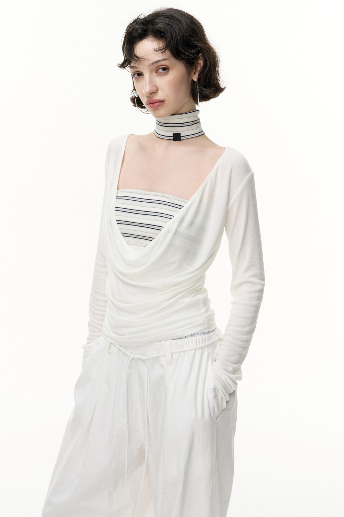 Virtual Striped Short Skirt Set-Up