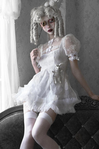 Sleeping Alice Gothic Chiffon Dress Set-Up