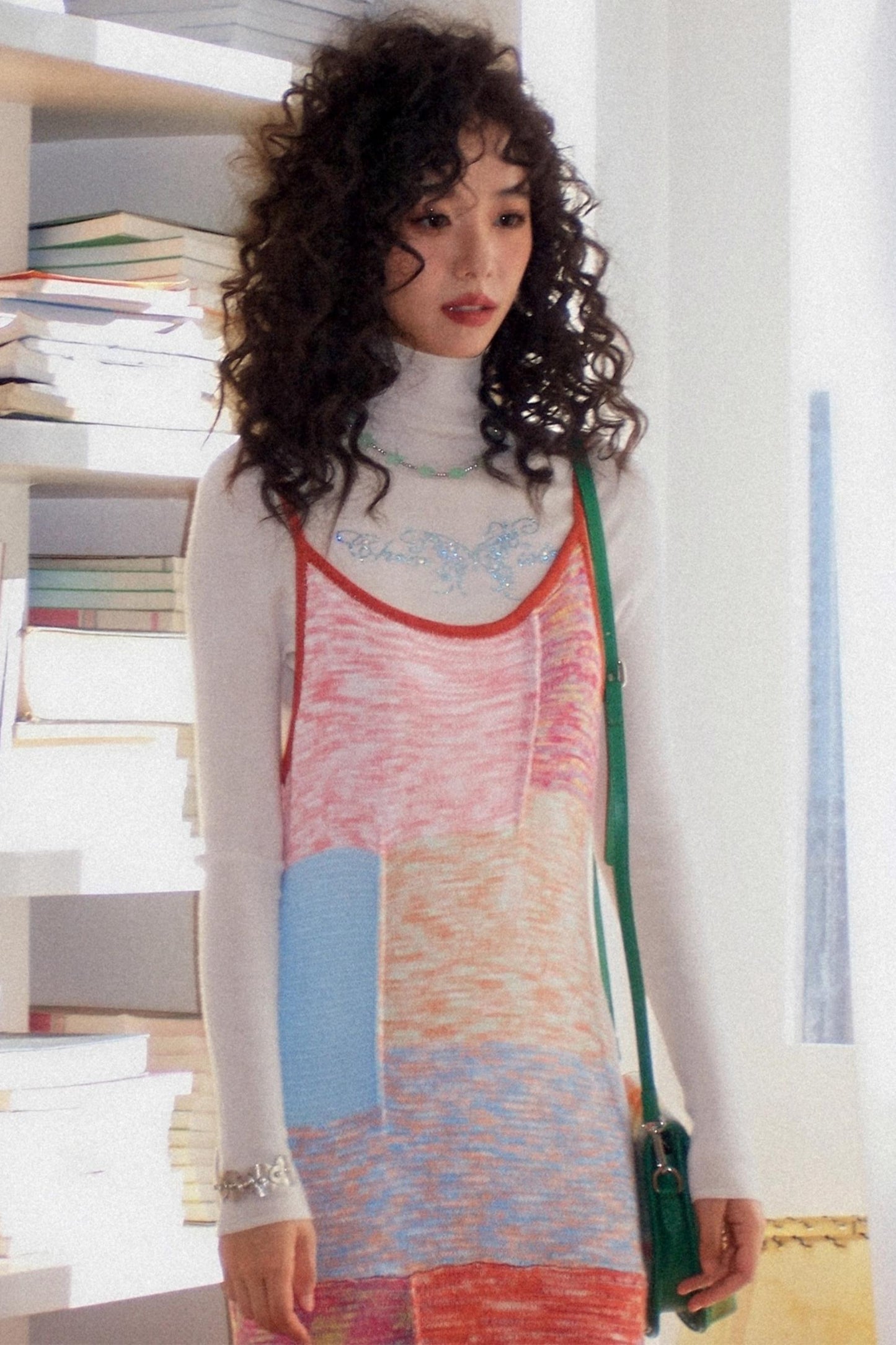 스위트 컬러 울 스트레치 캐미솔 원피스