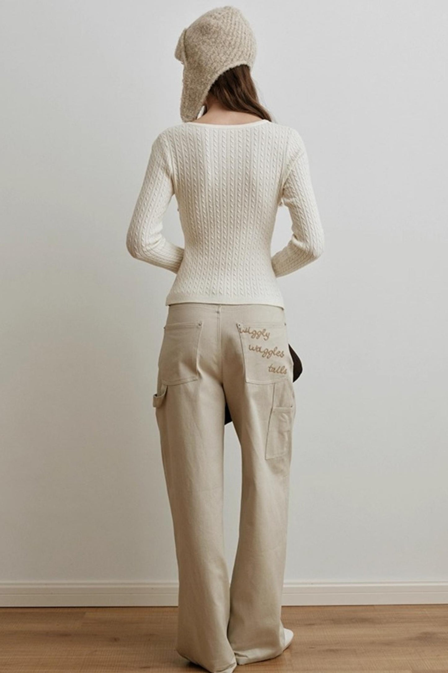 Embroidered Airy Drapey Pants