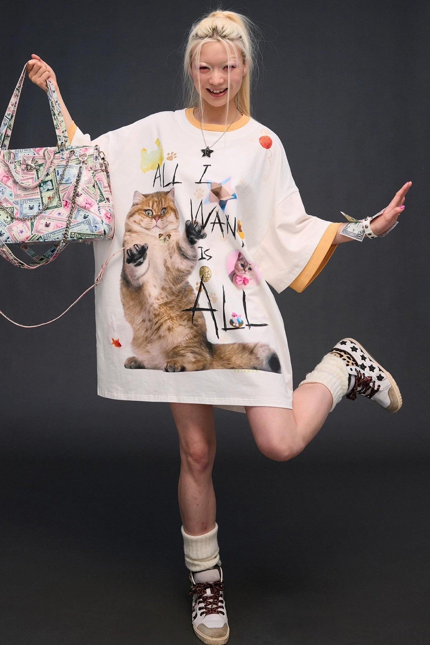 Cat Print T-Shirt