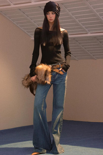 Vintage Star Patch Denim Pants