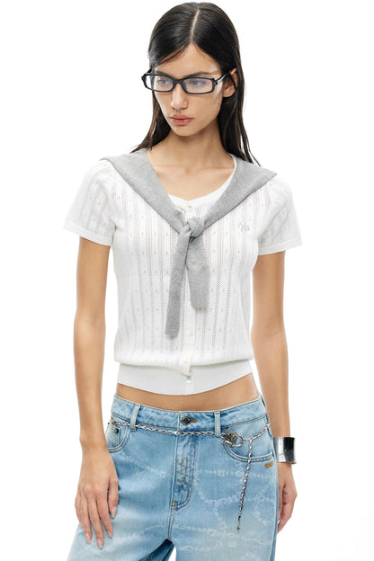 Tencel Linen Color-Block T-Shirt