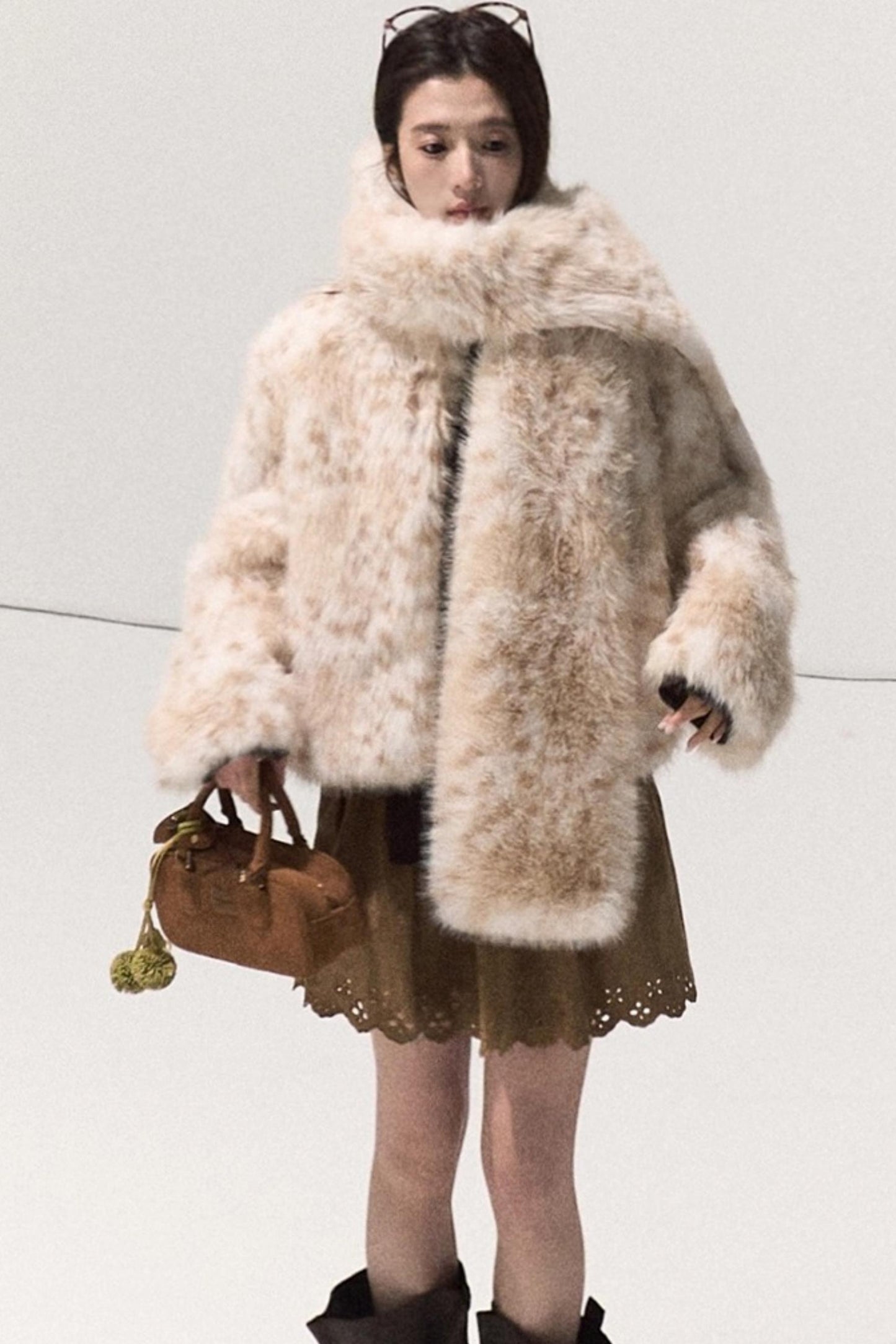 Leopard Print Fur Coat set-Up