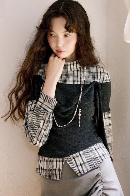 Irregular High Collar Sweater Tops