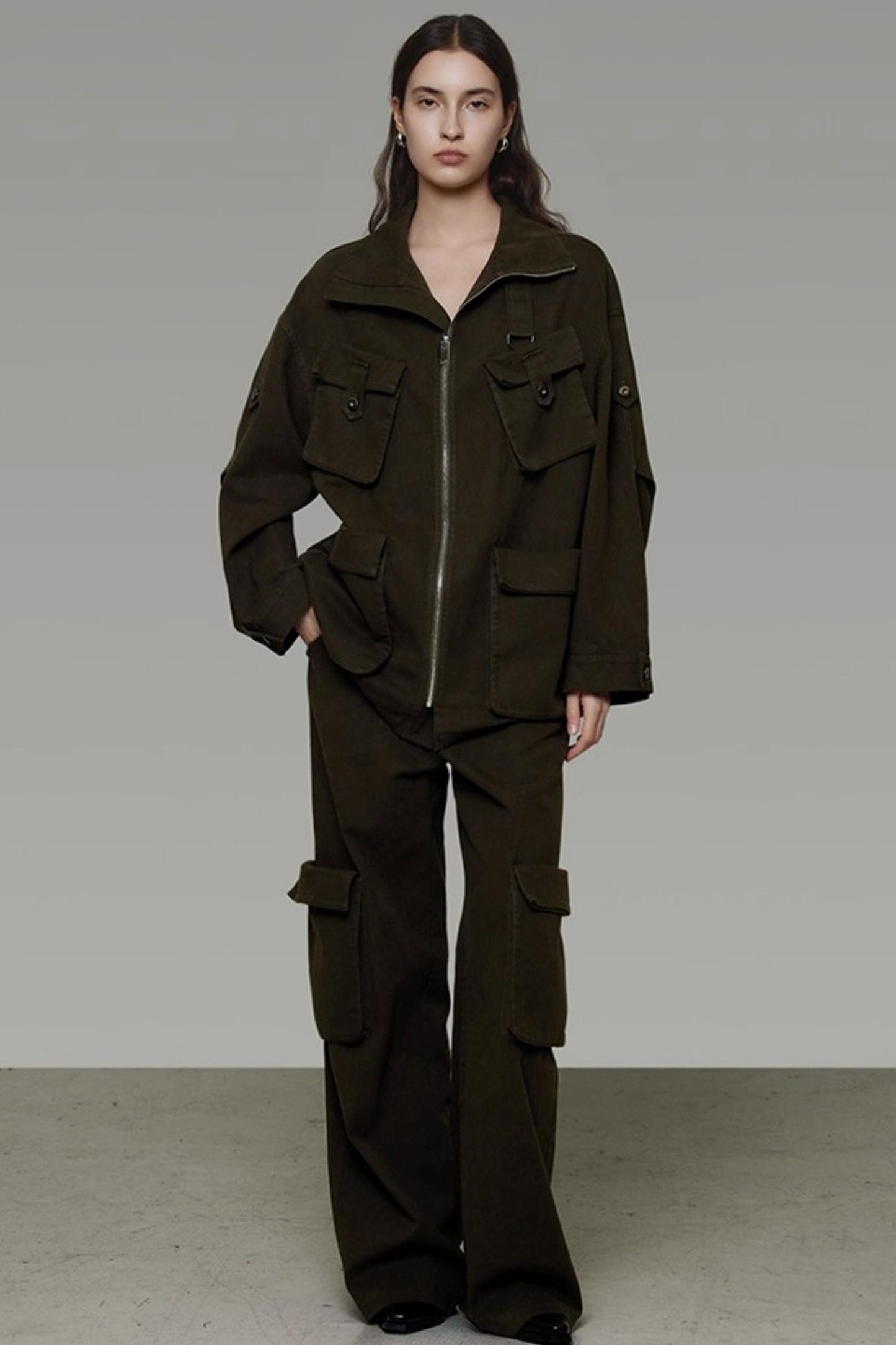 Vintage Cargo Silhouette Coat Set- Up
