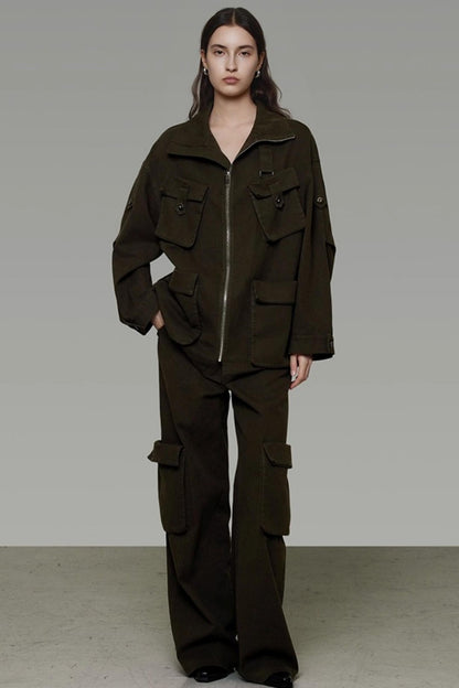 Vintage Cargo Silhouette Coat Set- Up