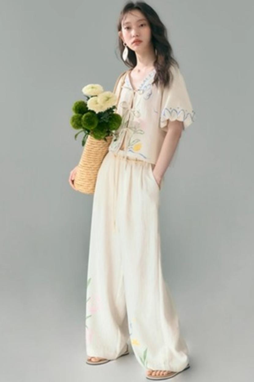 Morning Dew Tulip Tencel Linen Strappy Set-Up