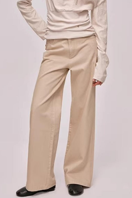 Custom-Dyed Pink Apricot Denim Pants