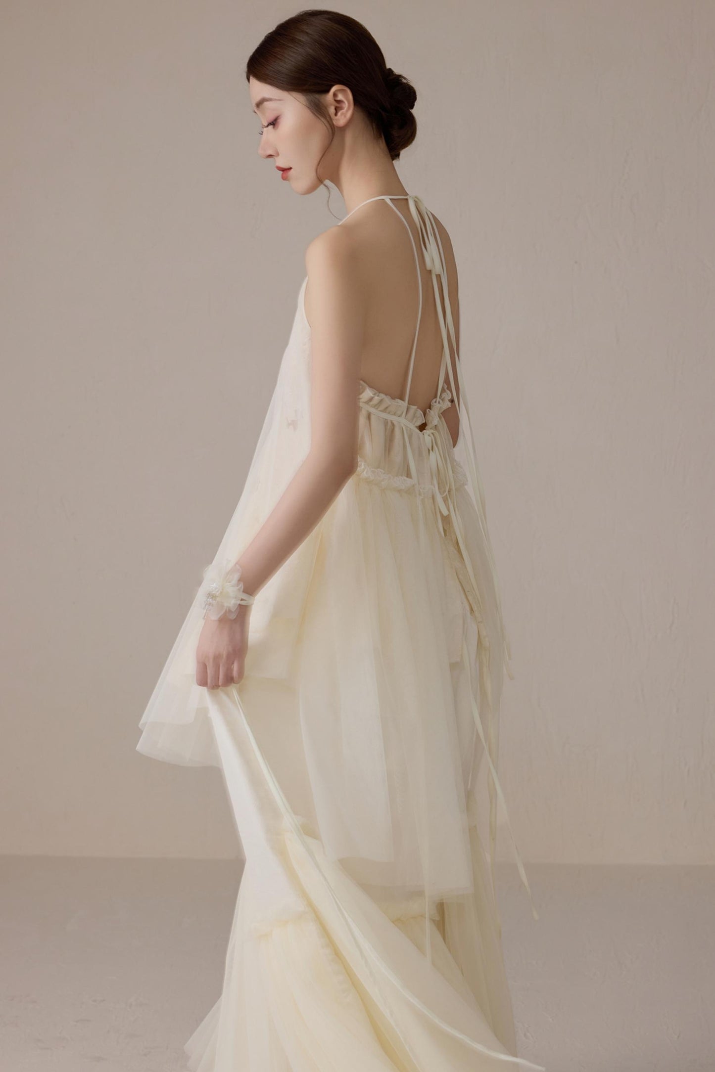 Floral Mesh Tie Neck Camisole