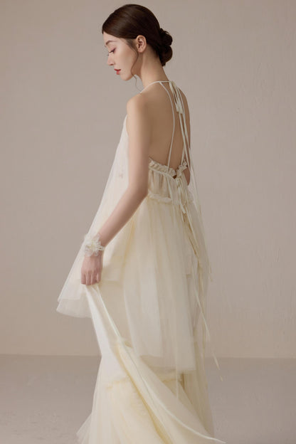 Floral Mesh Tie Neck Camisole