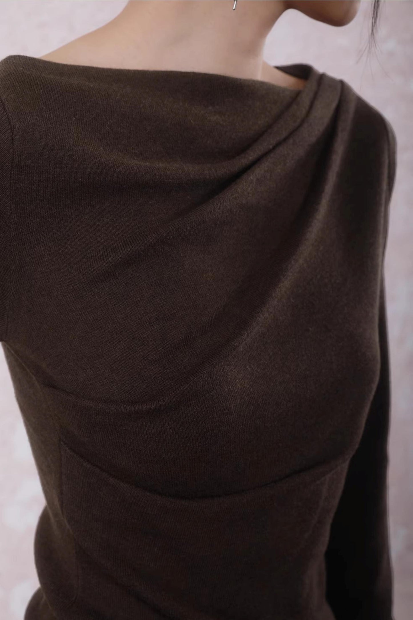 Tea Brown Pleated Sweater