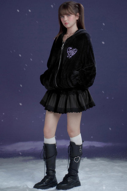 Black and Purple Velvet Jacket