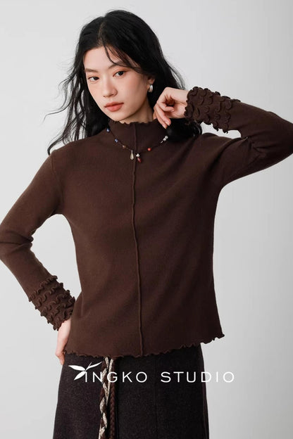 Karamell Latte Wellenpullover