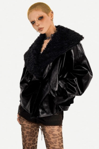Retro Gothic Fur Collar Jacket