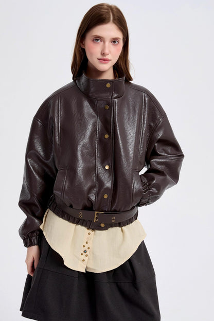 Autumn Burgundy Leather Jacket