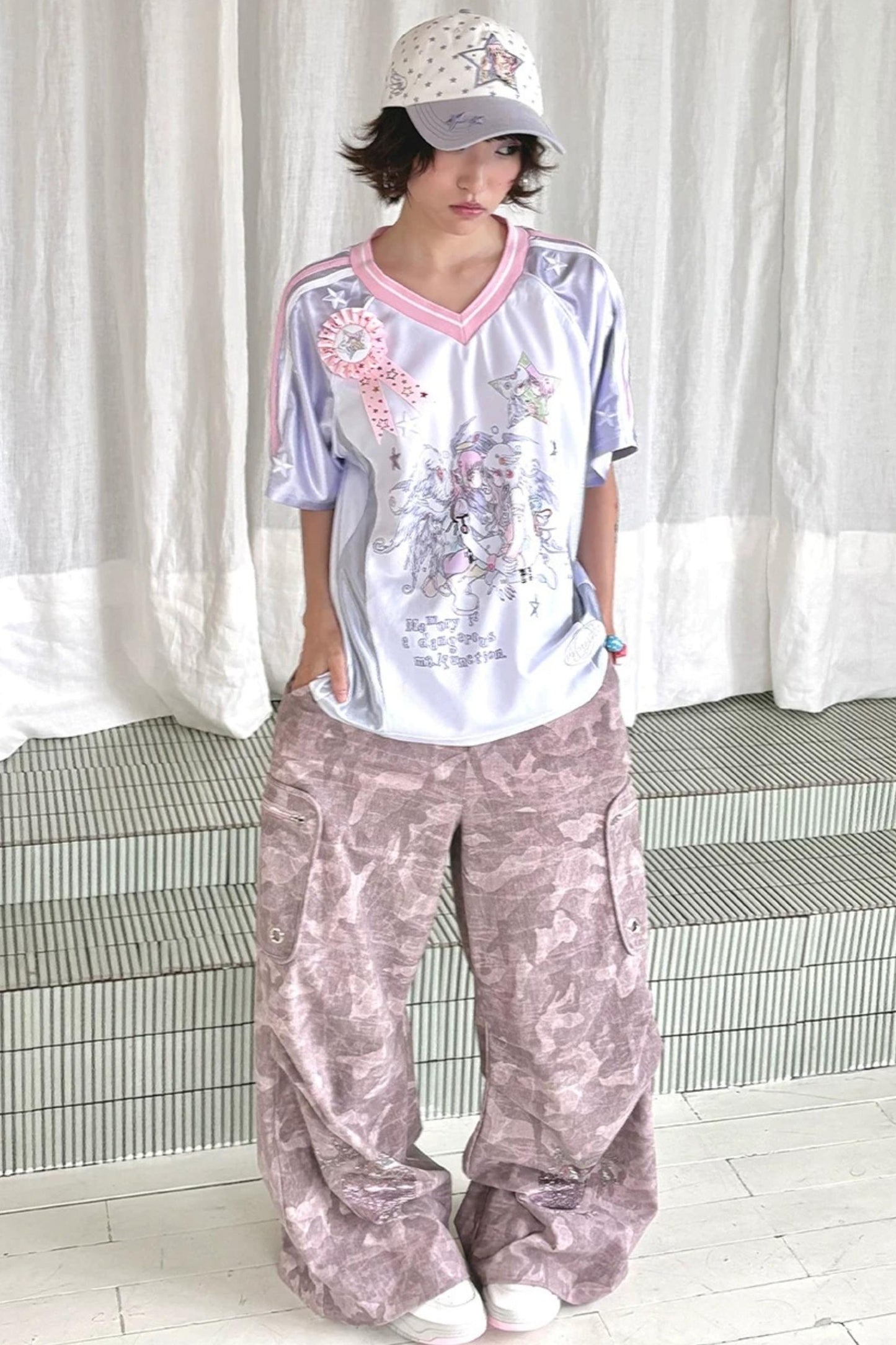 Y2K Strass-Camouflage-Hose