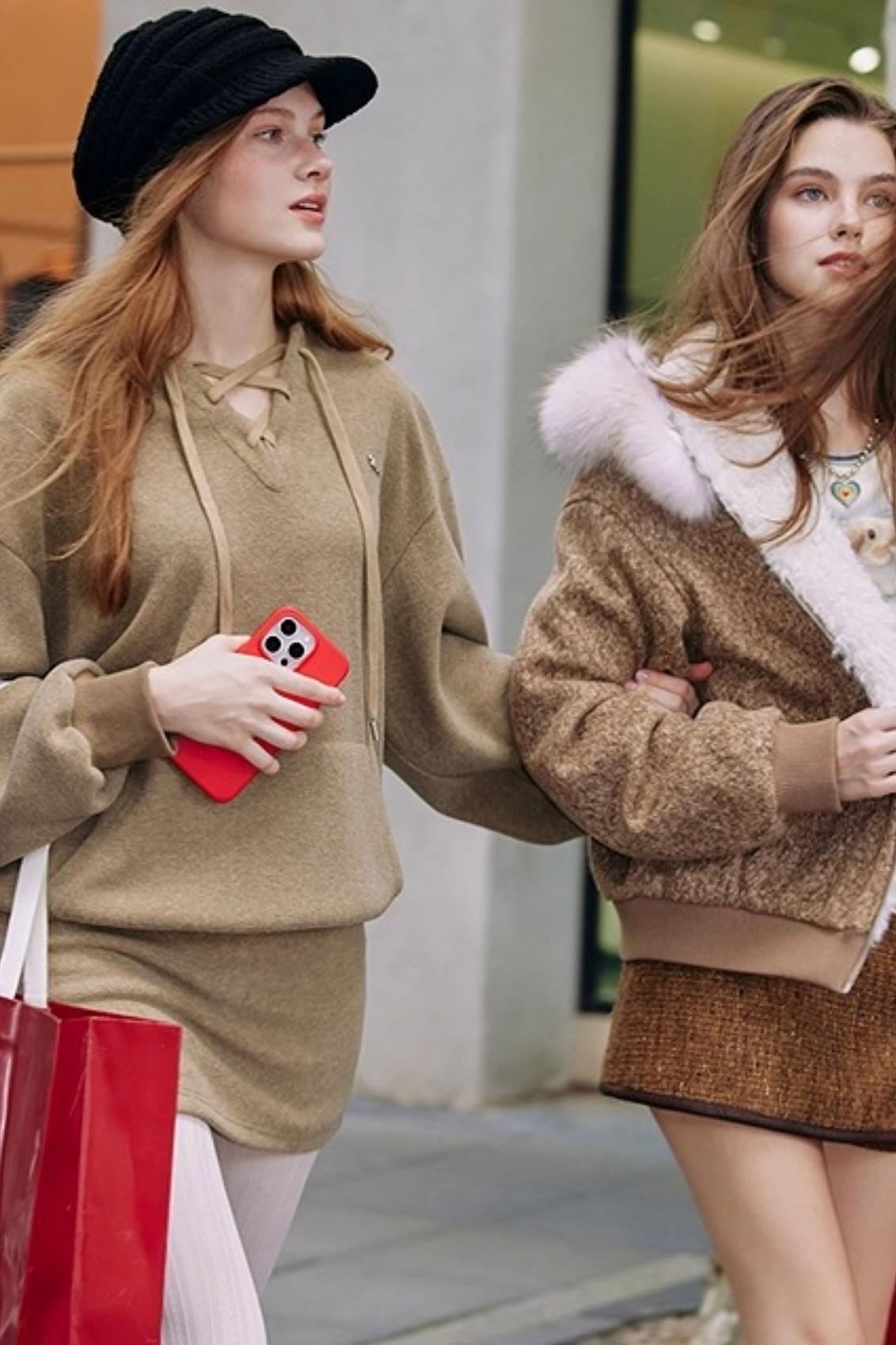 Smoky Winter Hoodie Skirt Set-Up