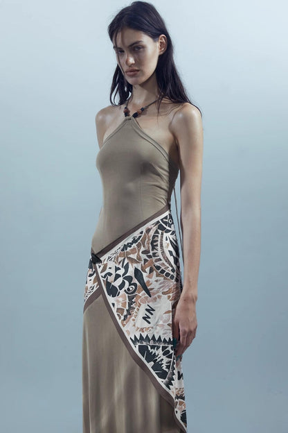 Print Backless Dress