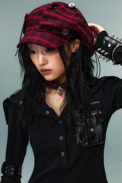 Red Vintage Newsboy Hat