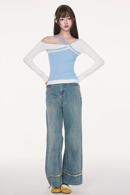 Retro Wash Casual Denim Pants