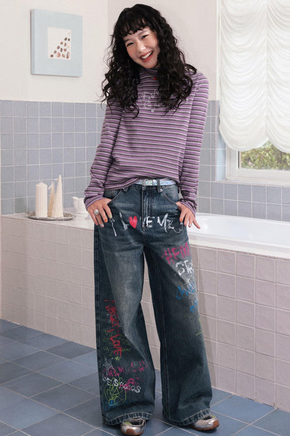 Sugar Melody Striped Long-Sleeved Top