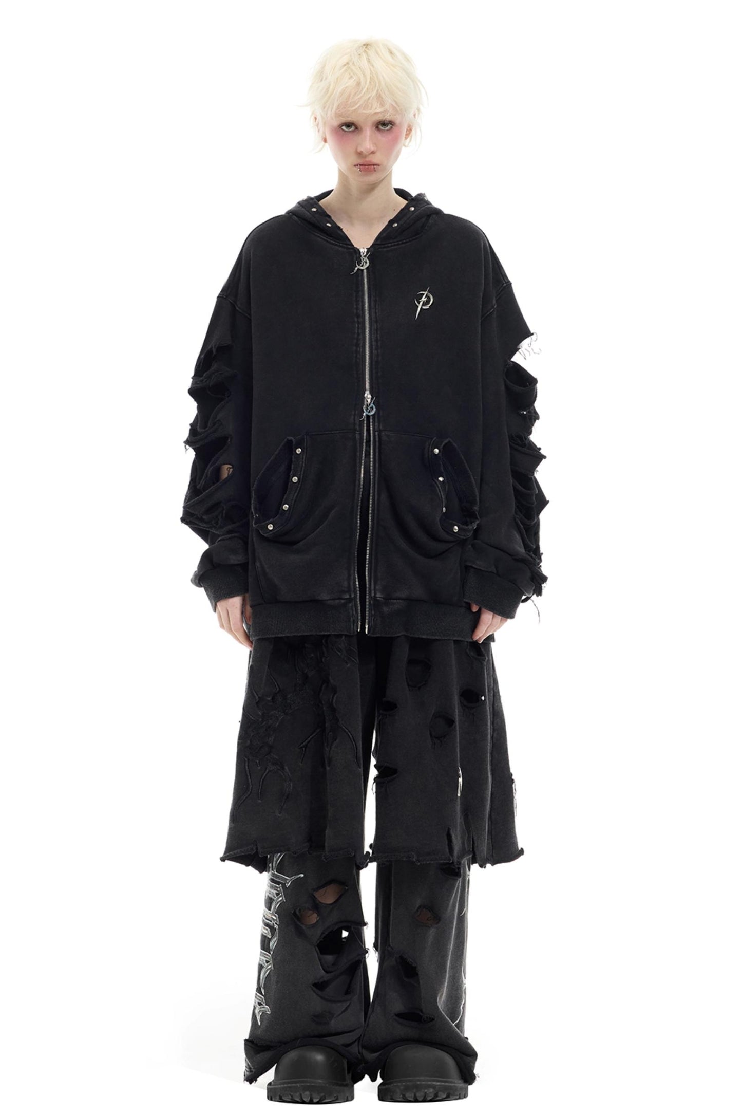 Studded Hooded Cardigan