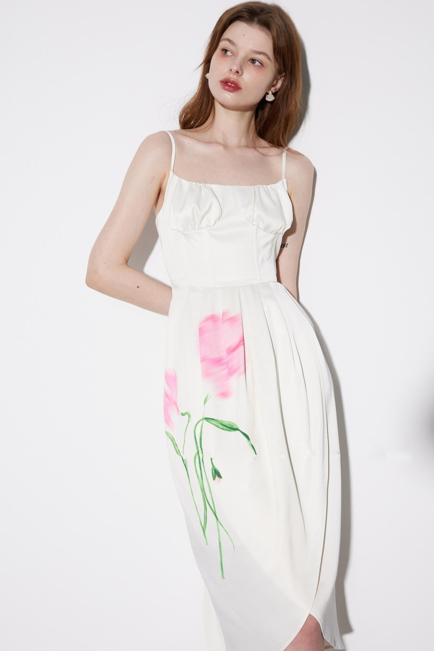 Summer Pink Shadow Midi Dress