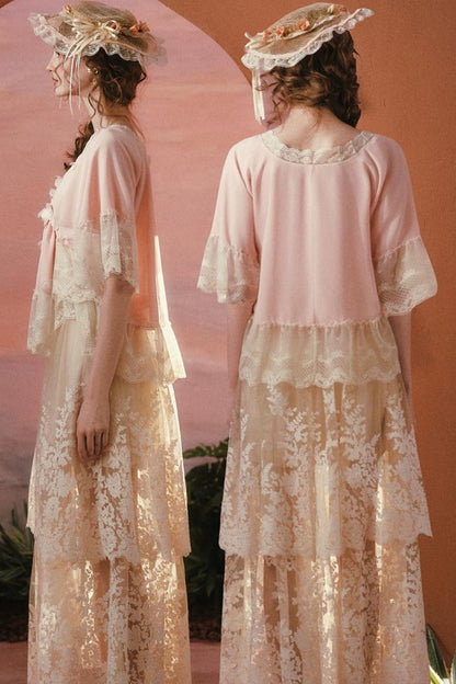 French V-Neck Lace Top