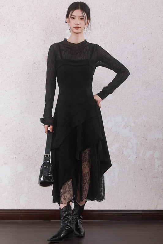 Layered Lace Spliced Sundress