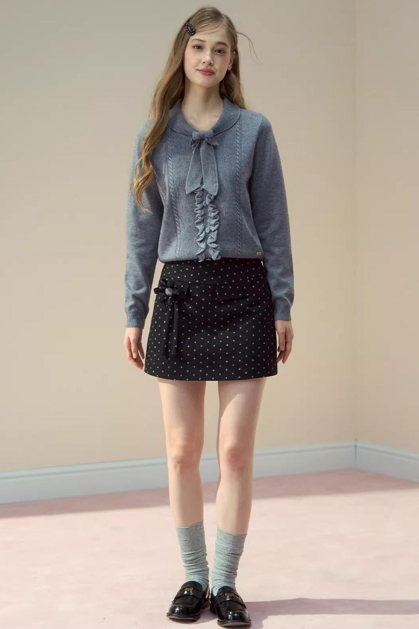 Forest Gray Lace Knit Sweater