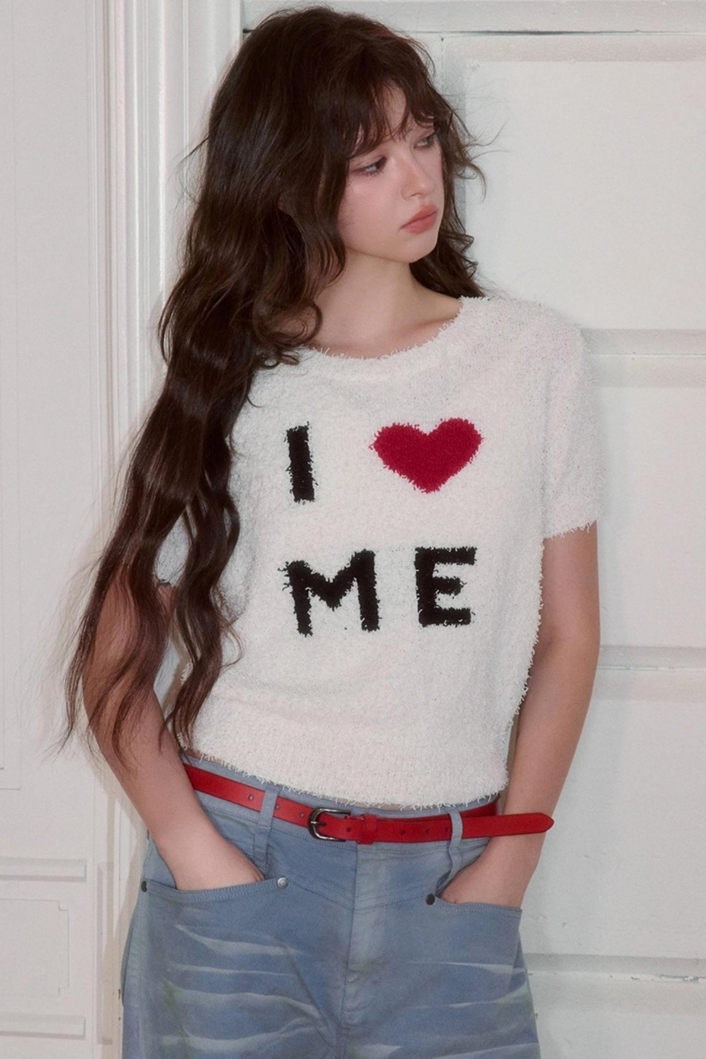 Versatile Crew Neck Love Knitwear