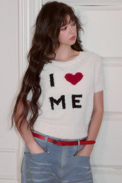 Versatile Crew Neck Love Knitwear