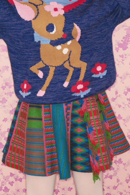 Colorful Ethnic Knitted Skirt