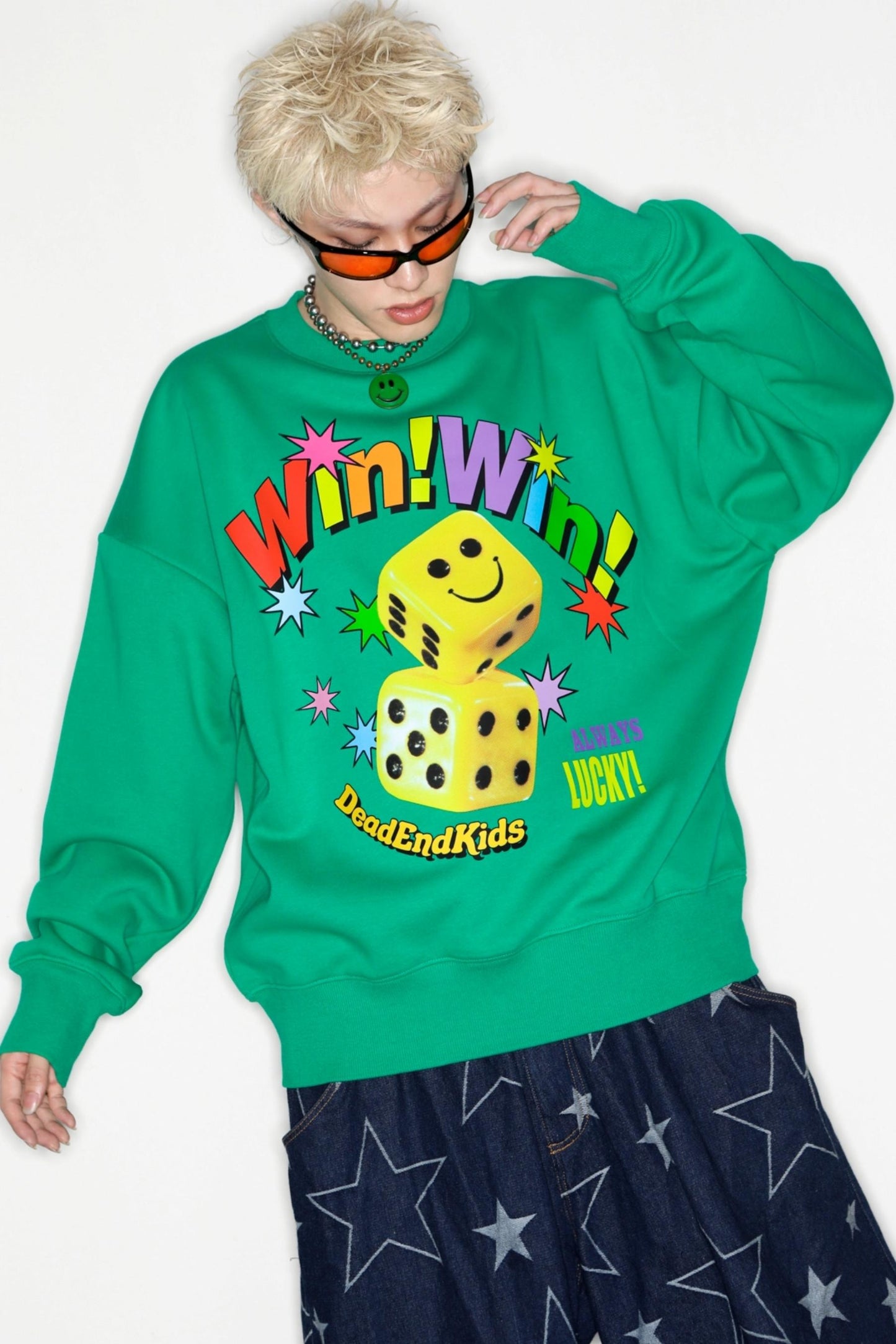 Smiley Dice Loose Sweat Top