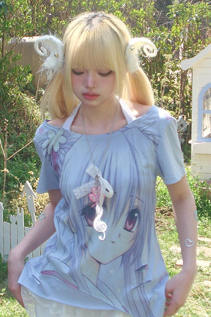 Retro Cartoon Girl Top